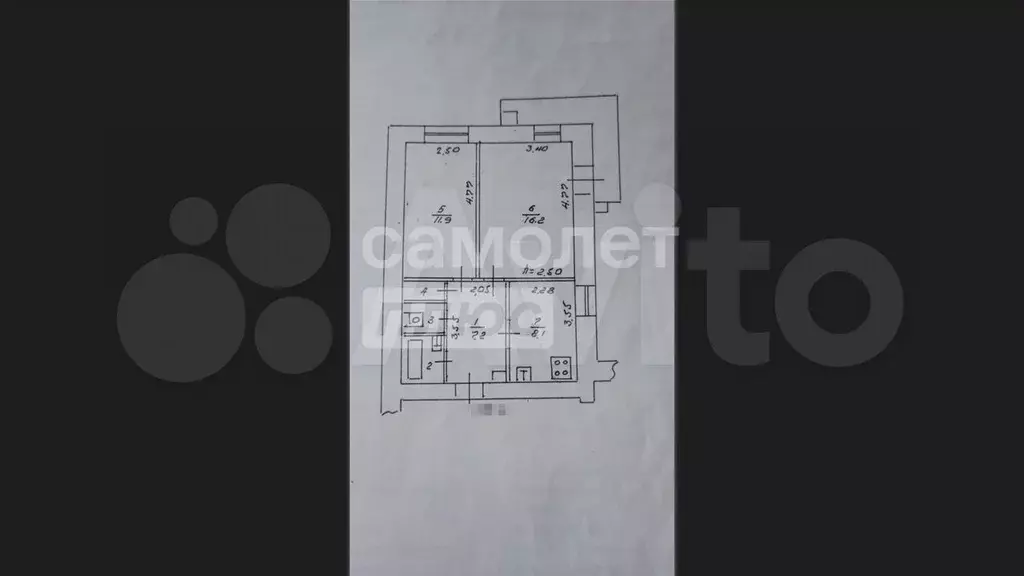 2-к. квартира, 48,3 м, 3/9 эт. - Фото 0