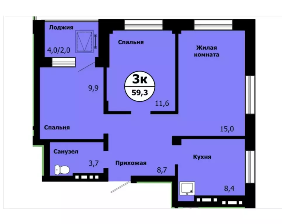 Продаётся 3-к квартира, 59 м - Фото 0