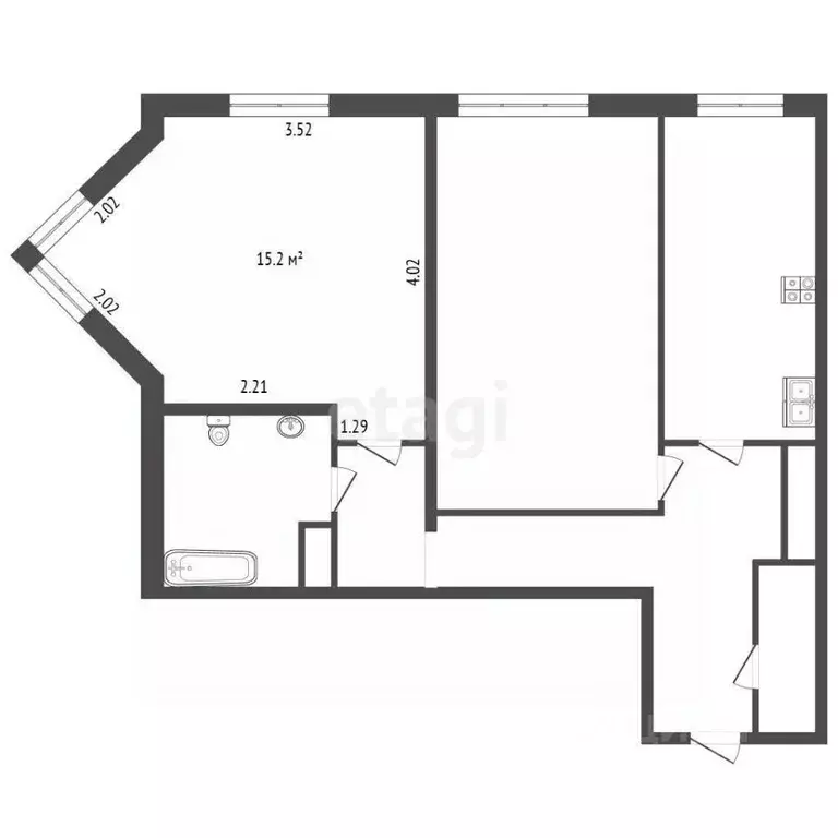 Комната Санкт-Петербург ул. Оптиков, 34к2 (15.2 м) - Фото 2