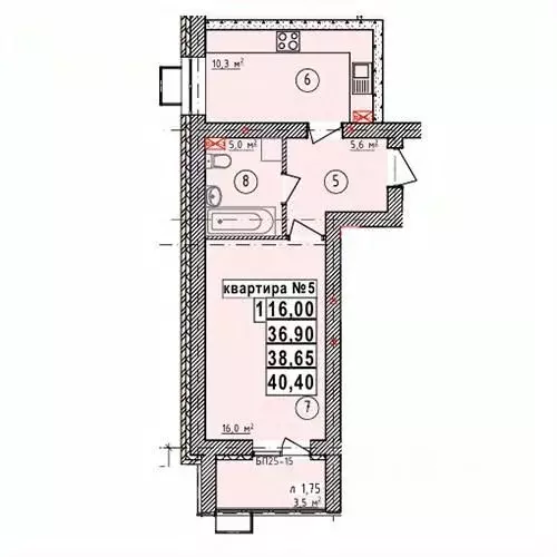 1-к кв. Липецкая область, Усмань Северо-Восточный мкр,  (38.65 м) - Фото 1