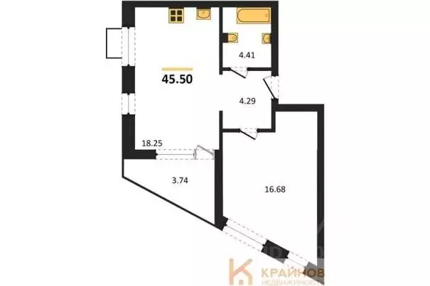 1-к кв. Воронежская область, Воронеж наб. Чуева, 7 (45.5 м) - Фото 0