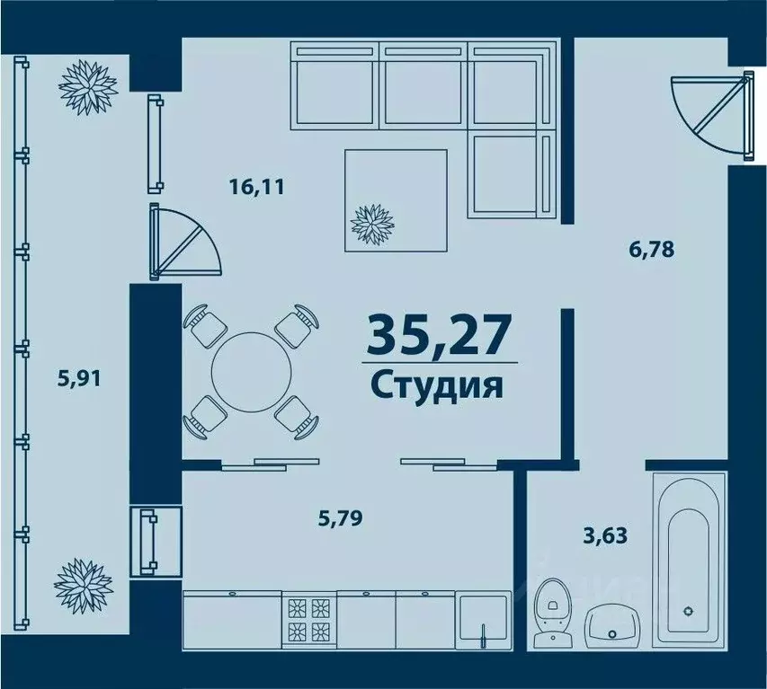 1-к кв. Башкортостан, Уфа городской округ, д. Ветошниково Город ... - Фото 1