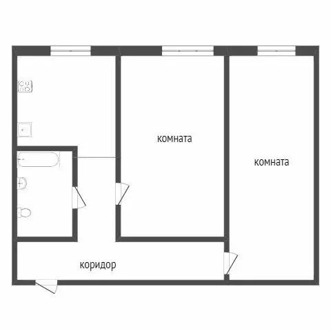 2-комнатная квартира: Ялуторовск, улица Ленина, 35 (43 м) - Фото 1