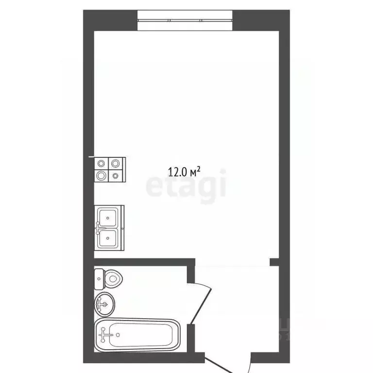 Студия Омская область, Омск Мельничная ул., 87к3 (29.3 м) - Фото 0