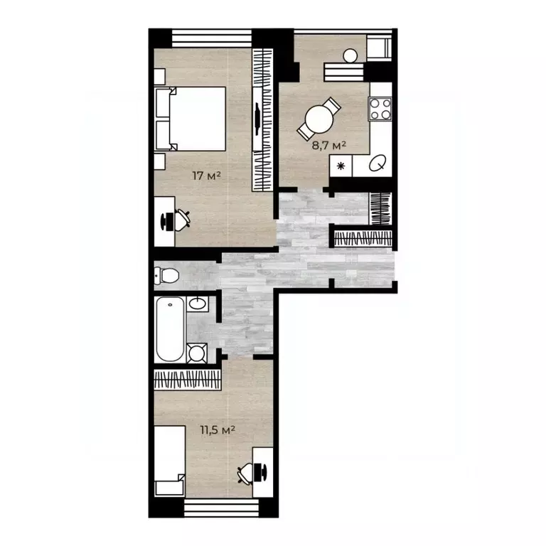 2-к кв. Ярославская область, Рыбинск ул. Щепкина, 17 (53.0 м) - Фото 2