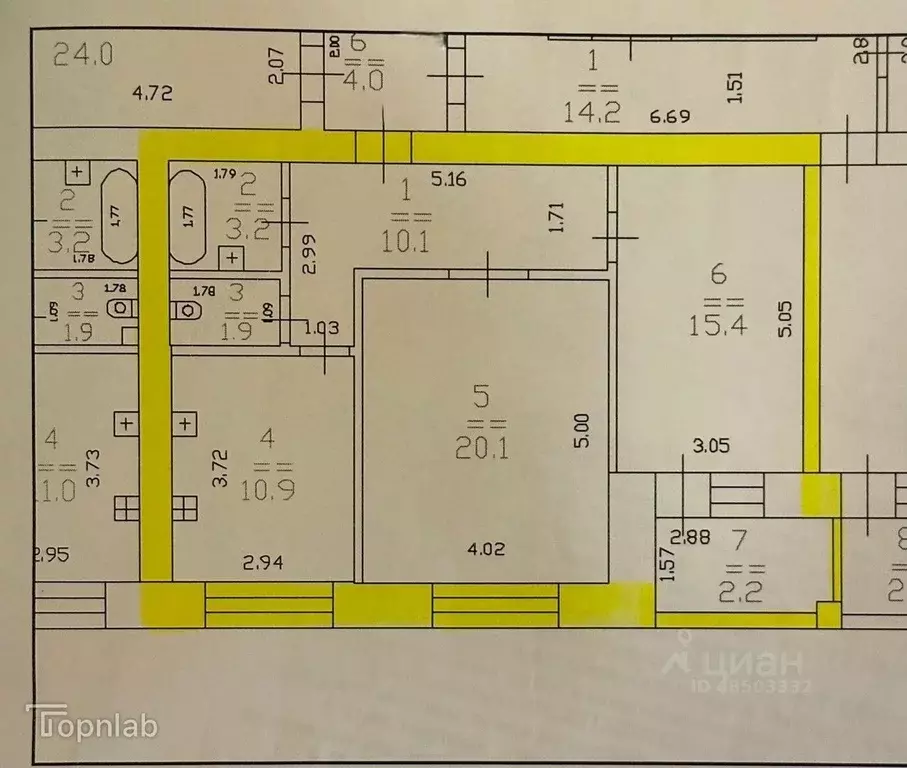 2-к кв. Нижегородская область, Нижний Новгород Горная ул., 11к2 (61.6 ... - Фото 2
