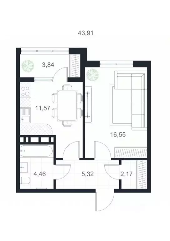 1-к кв. Дагестан, Каспийск просп. Акулиничева (43.91 м) - Фото 0