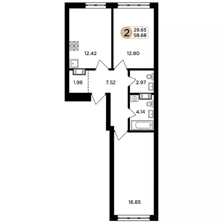 2-комнатная квартира: Самара, Куйбышевский район (58.68 м) - Фото 0
