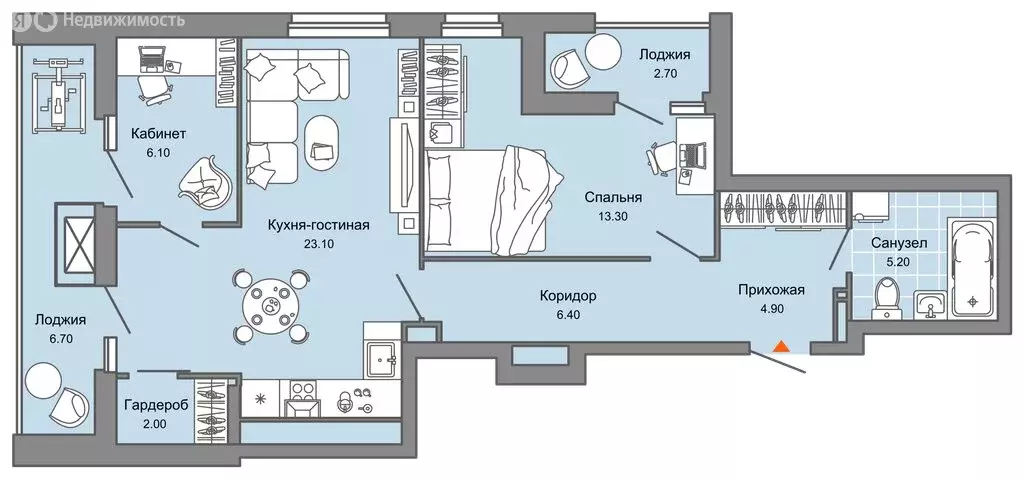 1-комнатная квартира: Пермь, улица Дзержинского, 31А (65 м) - Фото 2