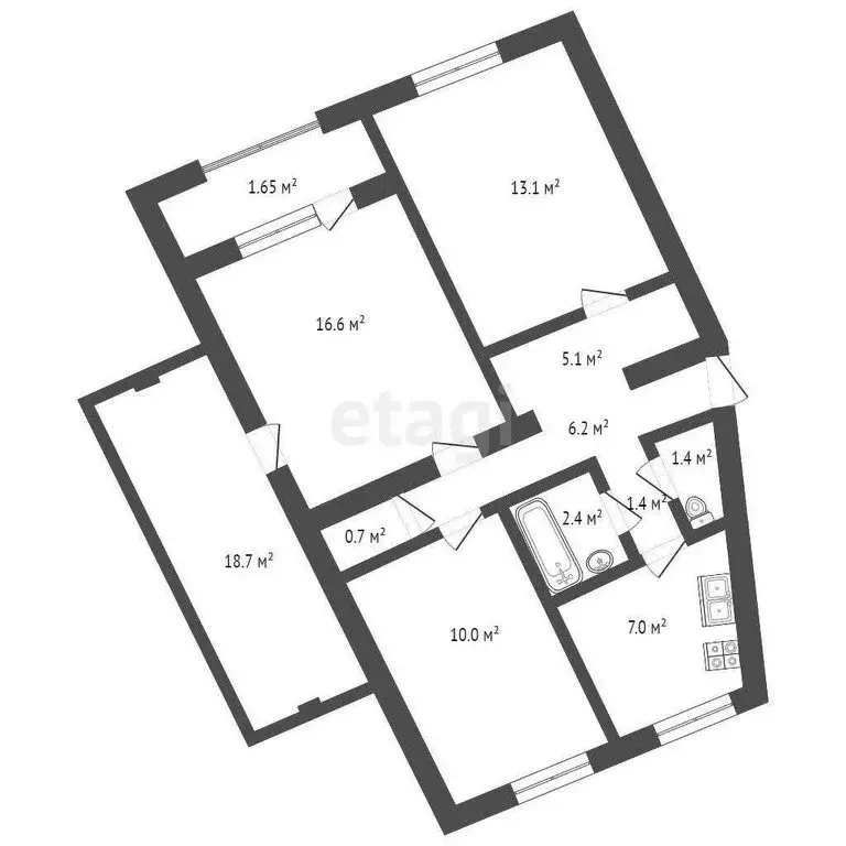 4-комнатная квартира: Балаклава, Невская улица, 5 (101 м) - Фото 1