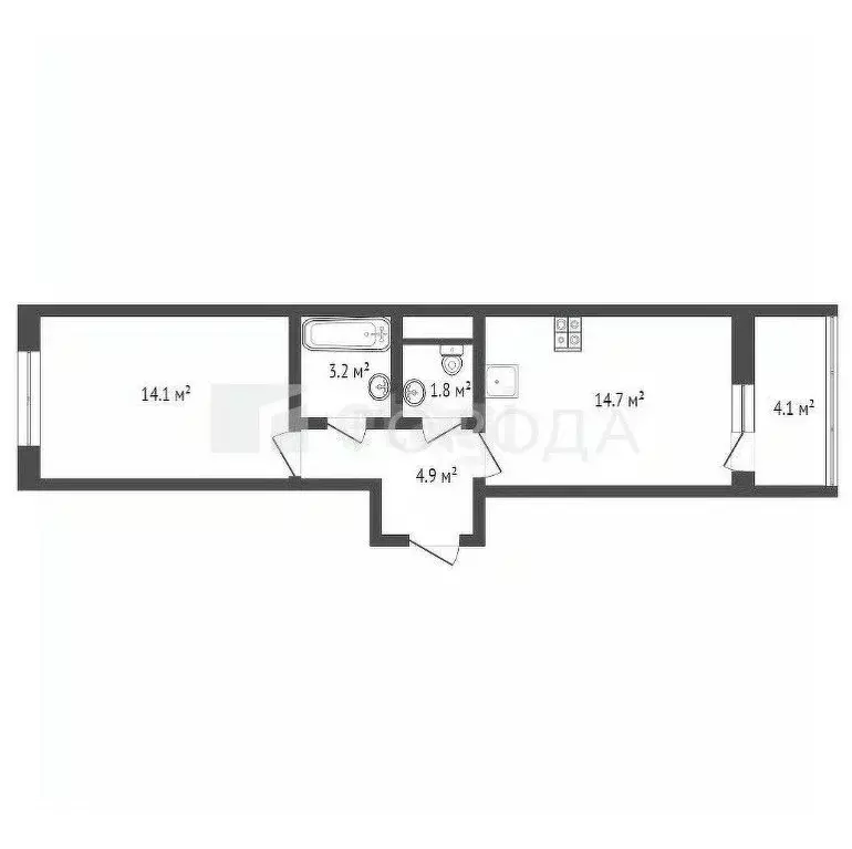 1-к кв. Новосибирская область, Новосибирск Тайгинская ул., 39 (38.7 м) - Фото 1