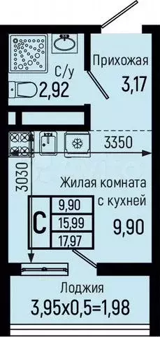 Квартира-студия, 18 м, 13/18 эт. - Фото 0
