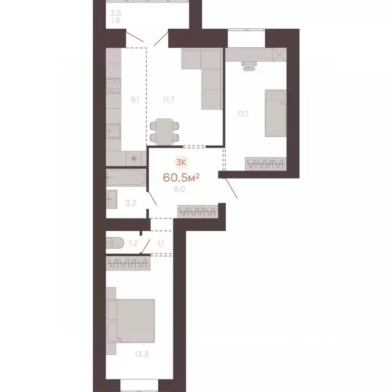 3-к кв. Алтайский край, Новоалтайск ул. Южсиба, 52А (60.5 м) - Фото 0