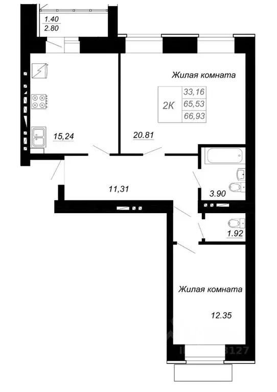 2-к кв. Татарстан, Зеленодольский район, Осиновское с/пос, с. Осиново ... - Фото 1