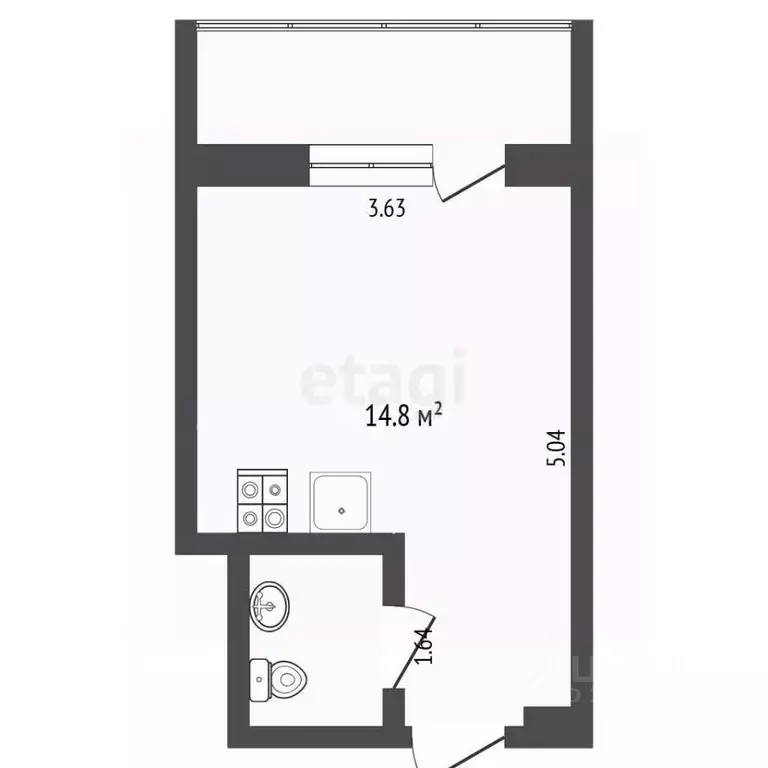 Студия Тюменская область, Тюмень ул. Судостроителей, 36 (20.9 м) - Фото 0