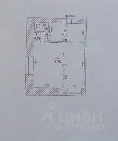 2-к кв. Ульяновская область, Ульяновск ул. Стасова, 18 (23.4 м) - Фото 1