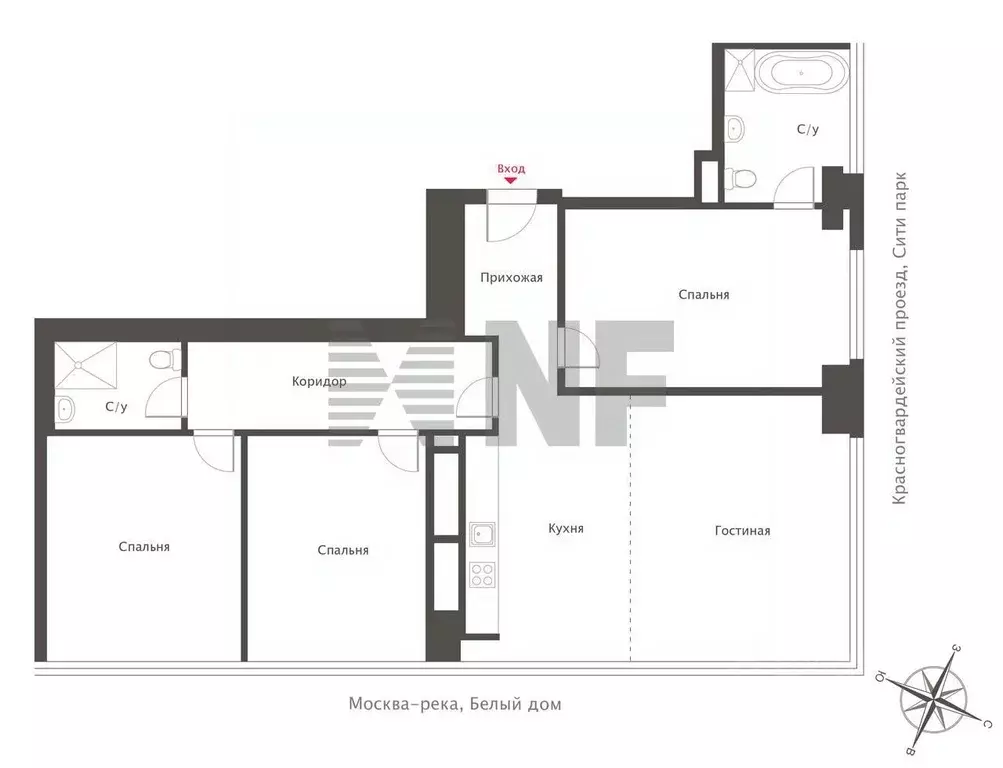 4-к кв. Москва Краснопресненская наб., 14Ак2 (118.1 м) - Фото 2