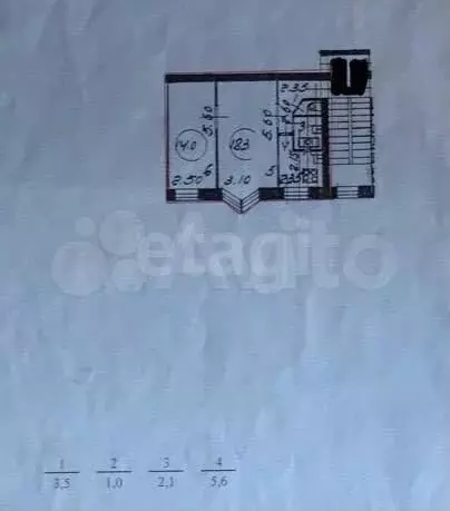 2-к. квартира, 44,5 м, 2/5 эт. - Фото 0
