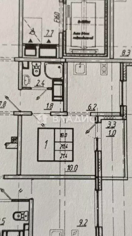 Студия Санкт-Петербург ул. Чарушинская, 22к1 (20.1 м) - Фото 2