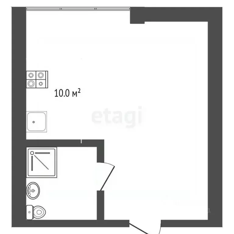 Студия Краснодарский край, Анапа Анапское ш., 6к1 (35.0 м) - Фото 1