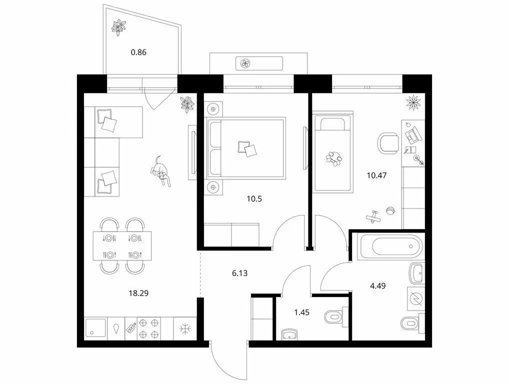 2-комнатная квартира: Улан-Удэ, Советская улица (52.19 м) - Фото 1