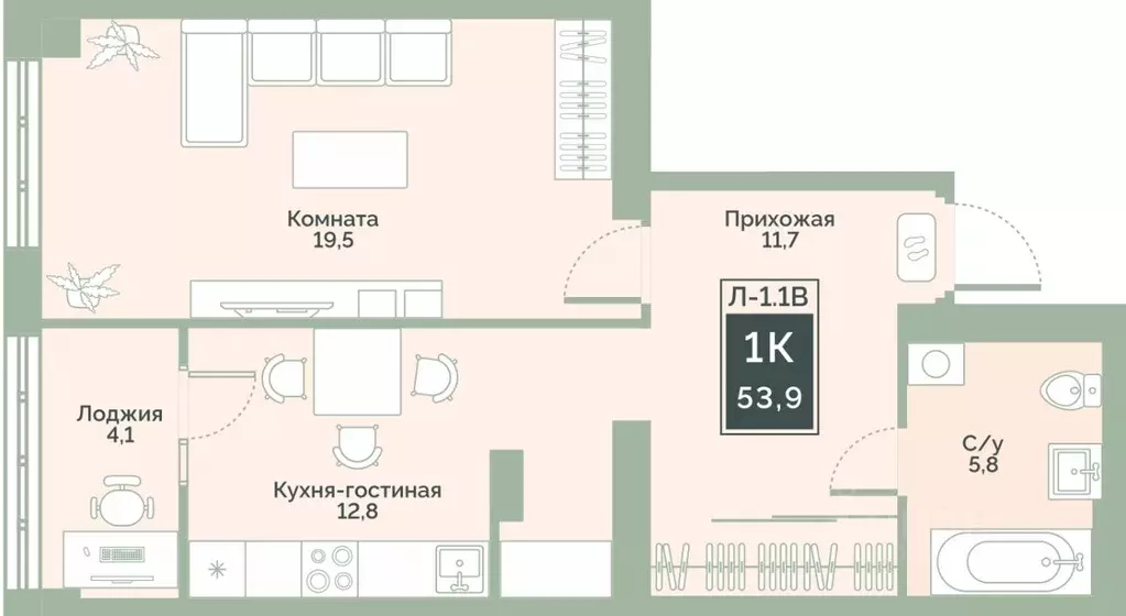 1-к кв. Курганская область, Курган Заозерный жилрайон, 6А мкр, ул. ... - Фото 1