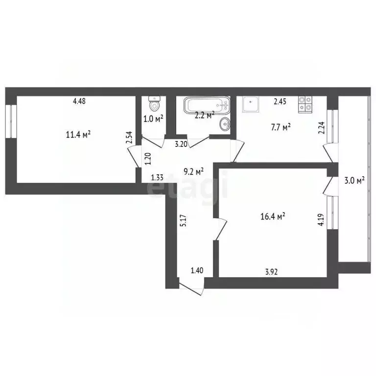 2-к кв. Крым, Сакский район, с. Лесновка ул. Волкова (47.9 м) - Фото 1