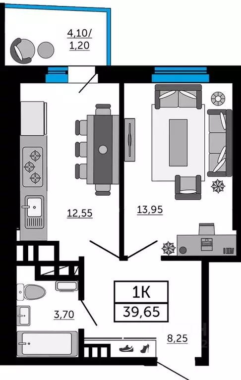 1-к кв. Ростовская область, Ростов-на-Дону Донской Арбат 2 жилой ... - Фото 1