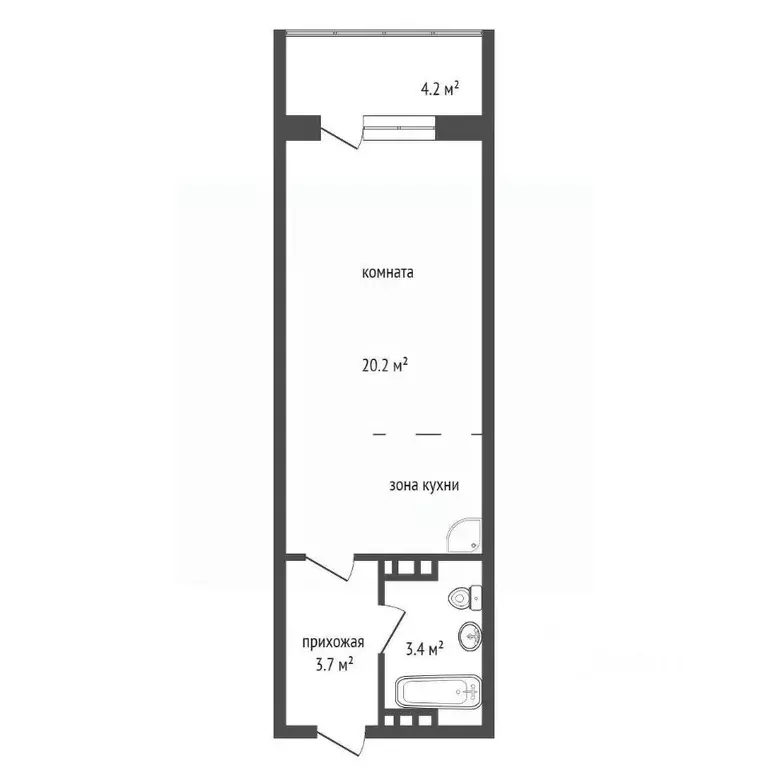 Студия Красноярский край, Красноярск Норильская ул., 52А (27.4 м) - Фото 2
