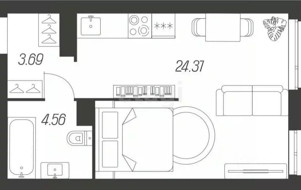 1-к кв. Тульская область, Тула ул. Самоварная, 21 (32.5 м) - Фото 1