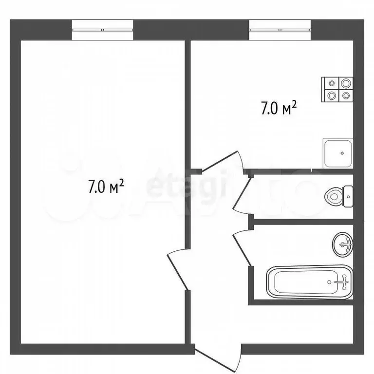 1-к. квартира, 35 м, 4/5 эт. - Фото 0