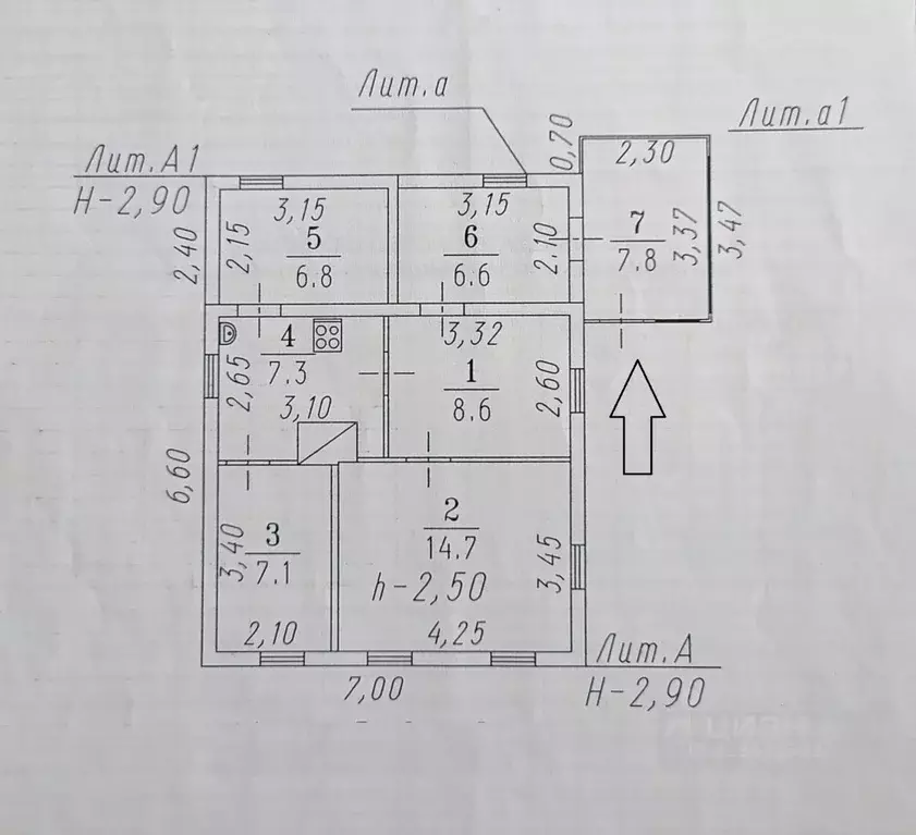 Дом в Омская область, Омск пер. 1-й 5 Декабря (59 м) - Фото 2