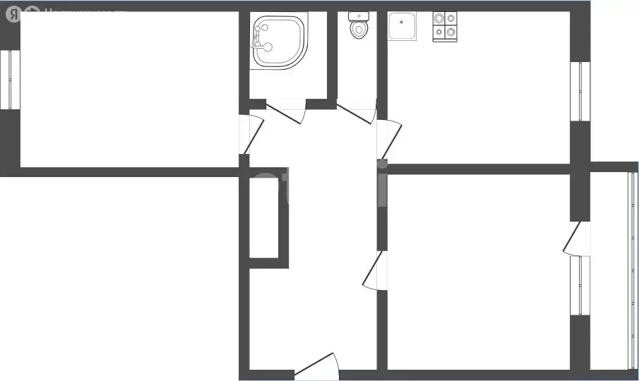 2-комнатная квартира: Прокопьевск, улица Есенина, 38 (52.3 м) - Фото 1