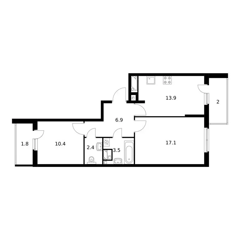 2-комнатная квартира: Москва, 1-я Муравская улица (58 м) - Фото 0