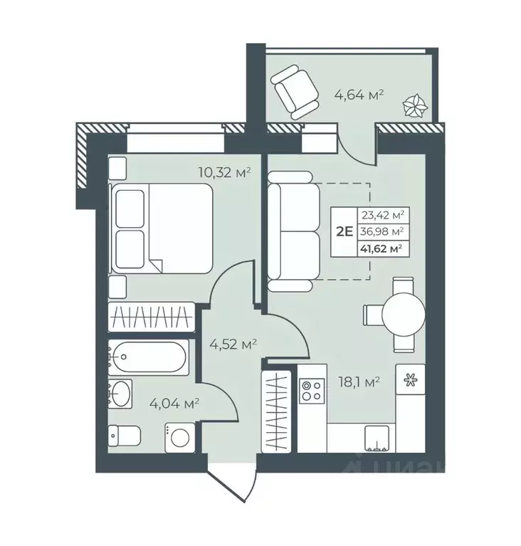 2-к кв. Воронежская область, Павловск ул. Свободы, 29 (41.62 м) - Фото 1