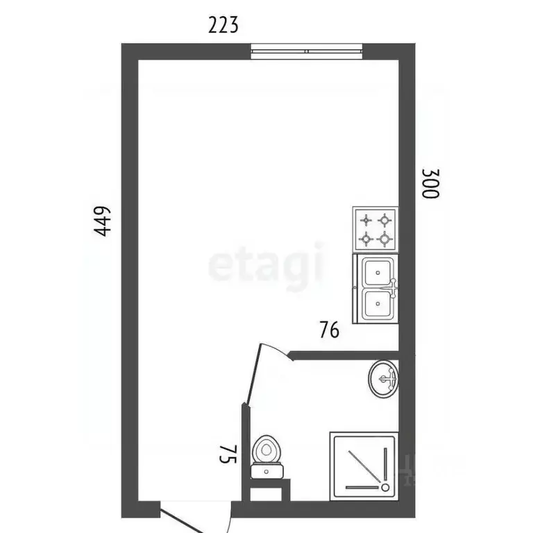 Студия Санкт-Петербург наб. Обводного Канала, 142/16 (12.0 м) - Фото 1