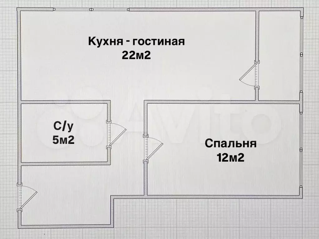 1-к. квартира, 43,7 м, 3/25 эт. - Фото 0