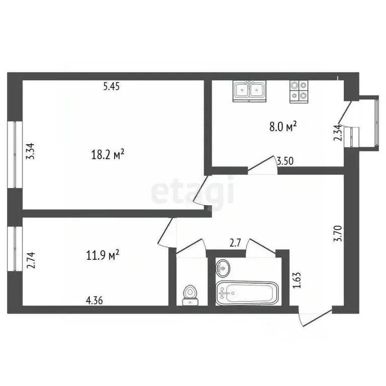 2-к кв. Вологодская область, Вологда Пионерская ул., 34А (56.4 м) - Фото 1