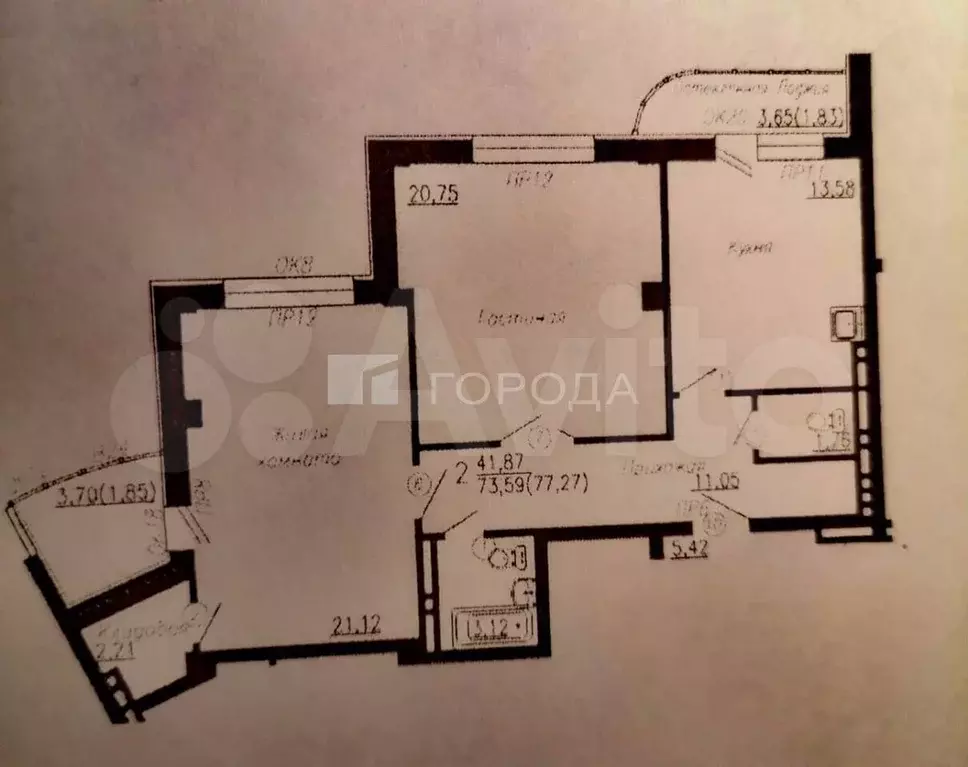 2-к. квартира, 73,5 м, 7/16 эт. - Фото 0