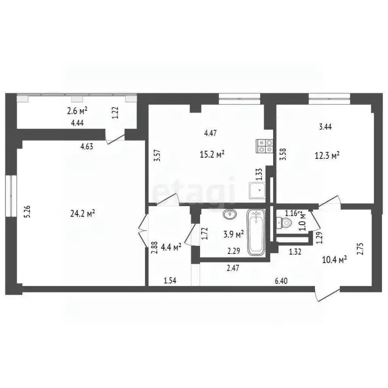 2-к кв. Калининградская область, Калининград ул. Летний проезд, 33 ... - Фото 2