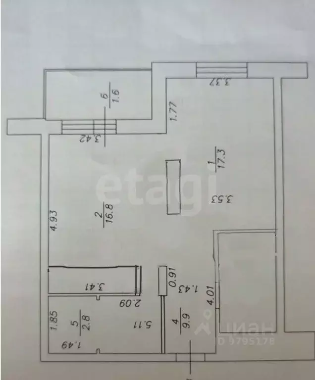 1-к кв. Татарстан, Казань ул. Адоратского, 1Б (51.1 м) - Фото 2
