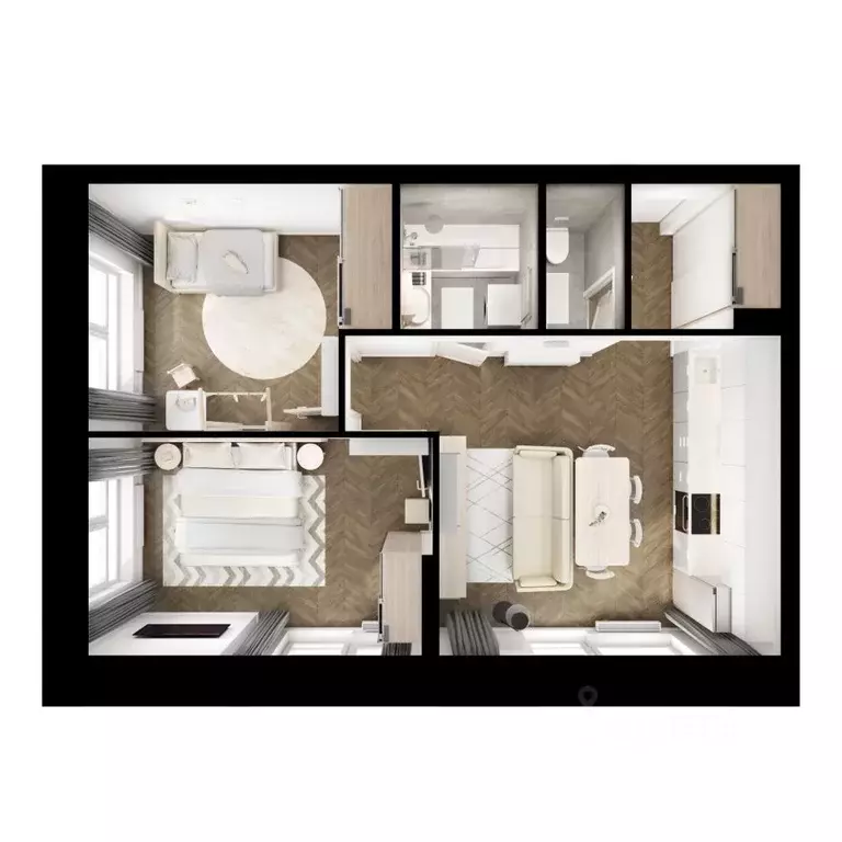 2-к кв. Татарстан, Казань ул. Анаса Тазетдинова, 1к9 (52.6 м) - Фото 2