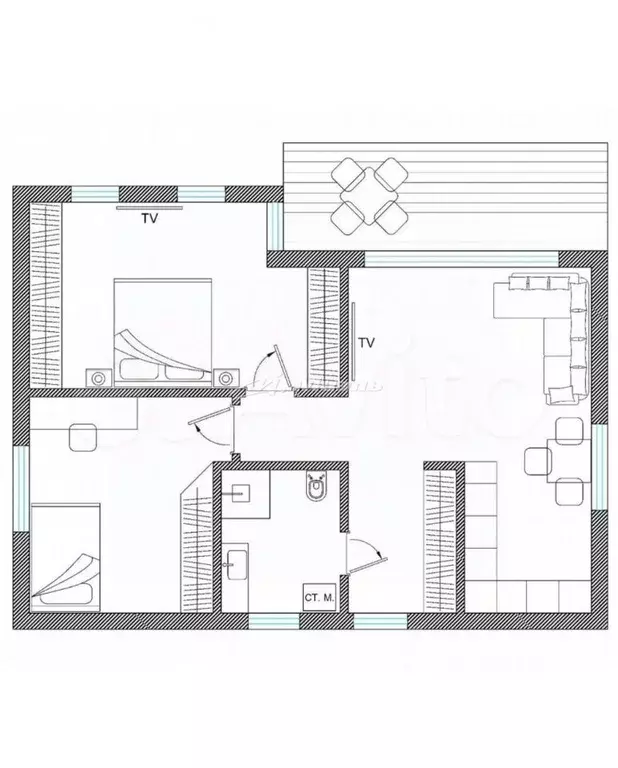 Дом в Крым, Симферопольский район, Трудовское с/пос, Бытовик-Северный ... - Фото 2