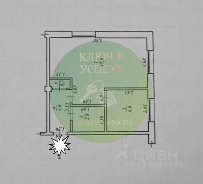 1-к кв. Волгоградская область, Волгоград ул. Одоевского, 80 (30.3 м) - Фото 2