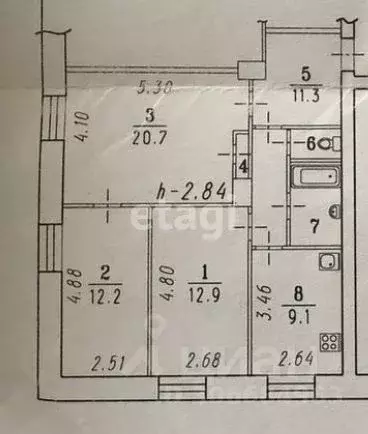 3-к кв. омская область, омск просп. карла маркса, 22 (72.0 м) - Фото 0