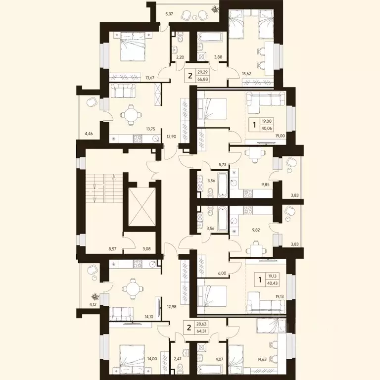 2-к кв. Башкортостан, Уфа ул. Жуковского, 19А (64.31 м) - Фото 2