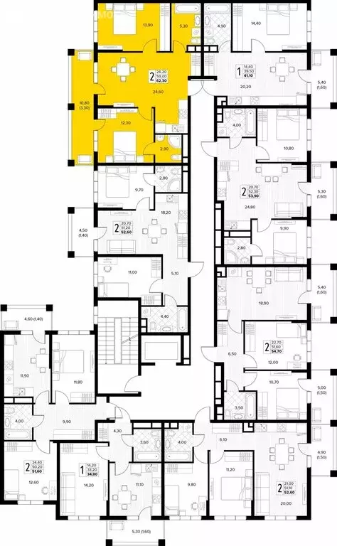 2-комнатная квартира: Сукко, жилой комплекс Кипарис (62.3 м) - Фото 1
