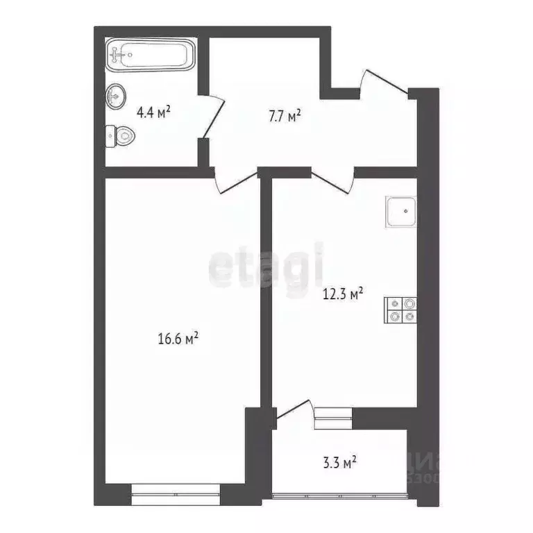 1-к кв. Забайкальский край, Чита Хороший мкр, 6 (44.0 м) - Фото 1