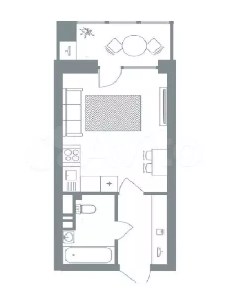 Квартира-студия, 29,7 м, 5/8 эт. - Фото 0