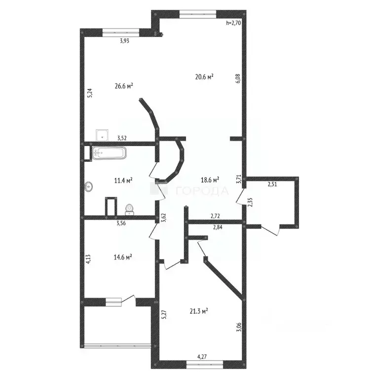 3-к кв. Кемеровская область, Новокузнецк ул. Тольятти, 62/2 (126.1 м) - Фото 1